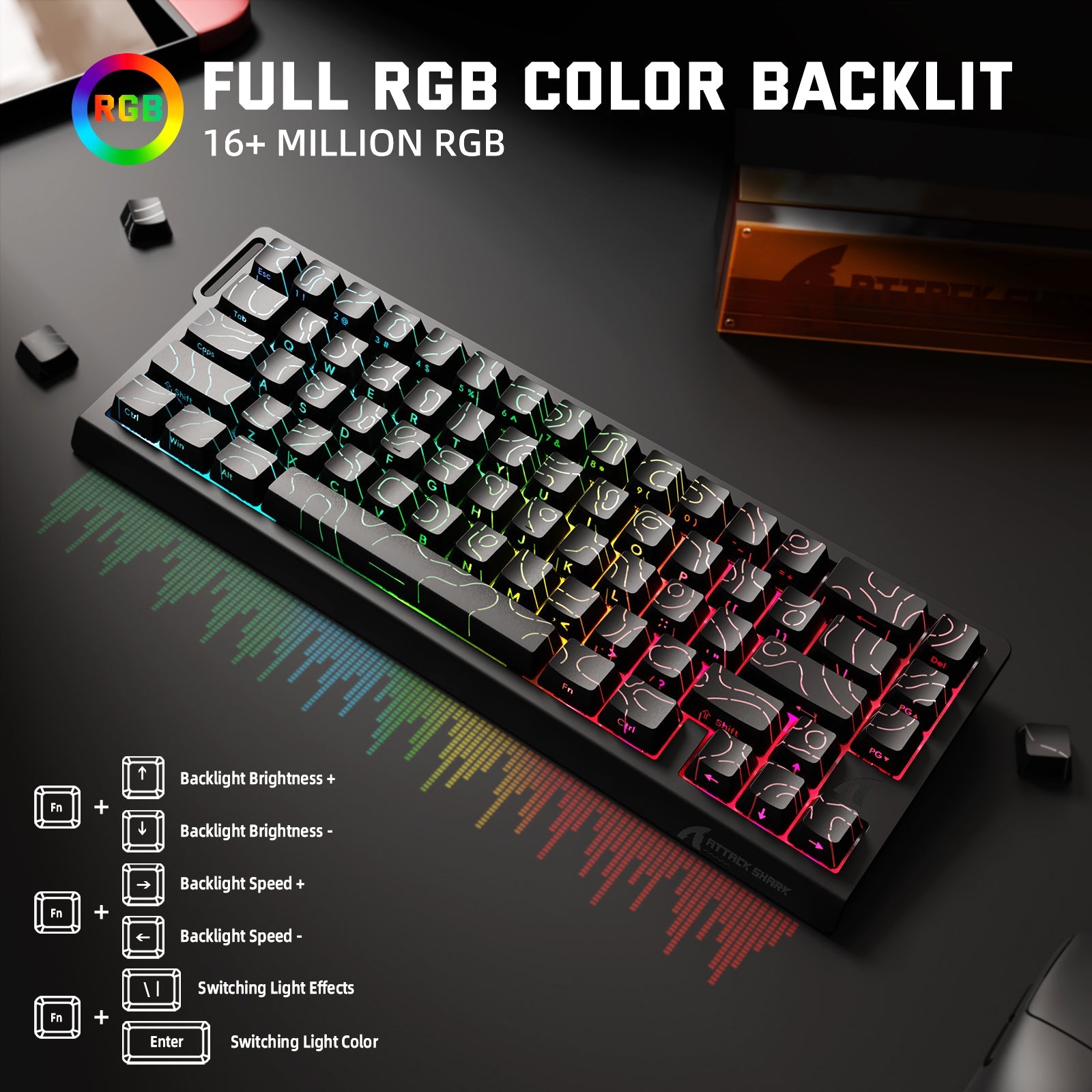ATTACK SHARK X68PRO HE Wireless Rapid Trigger Keyboard Magnetic Switch