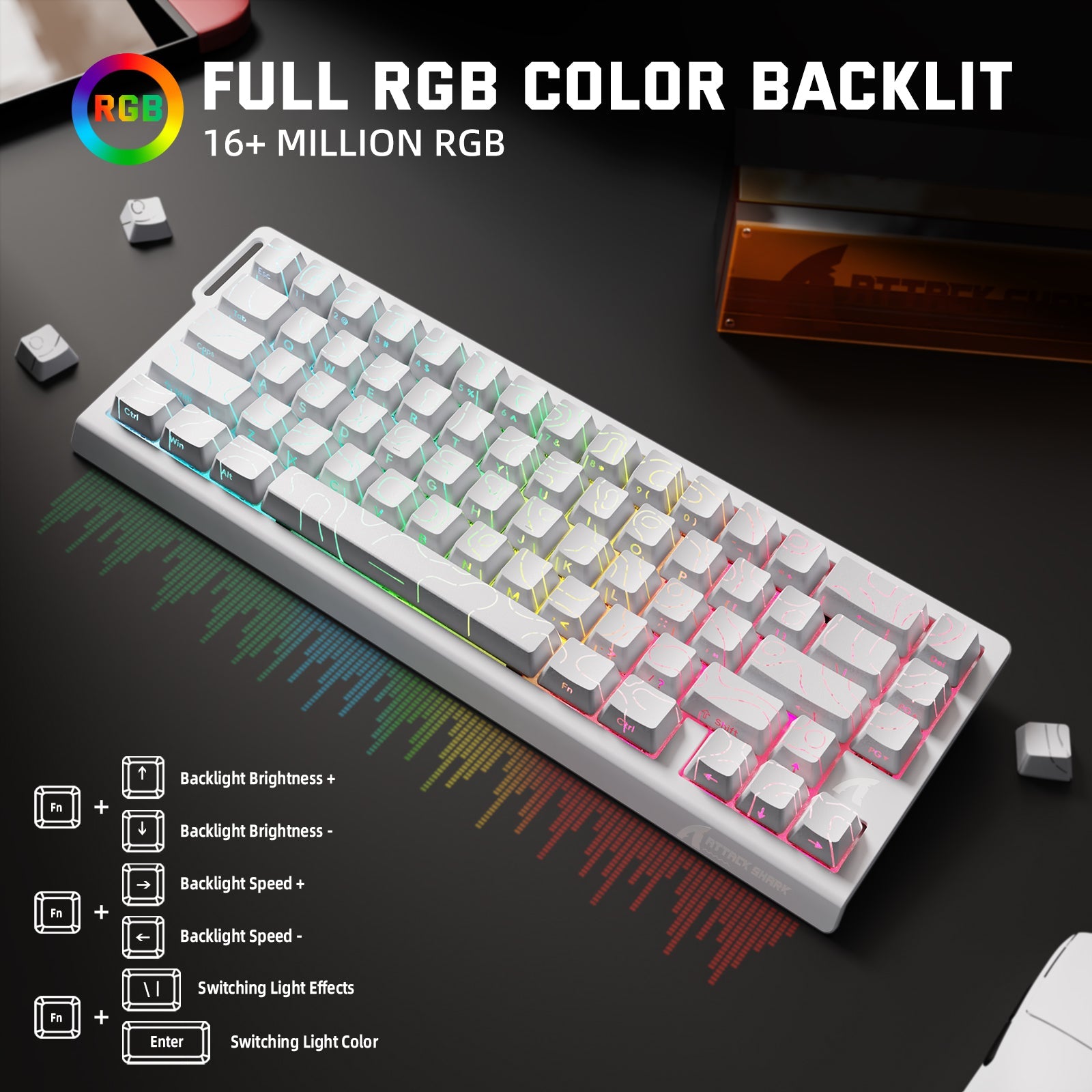 ATTACK SHARK X68PRO HE Wireless Rapid Trigger Keyboard Magnetic Switch