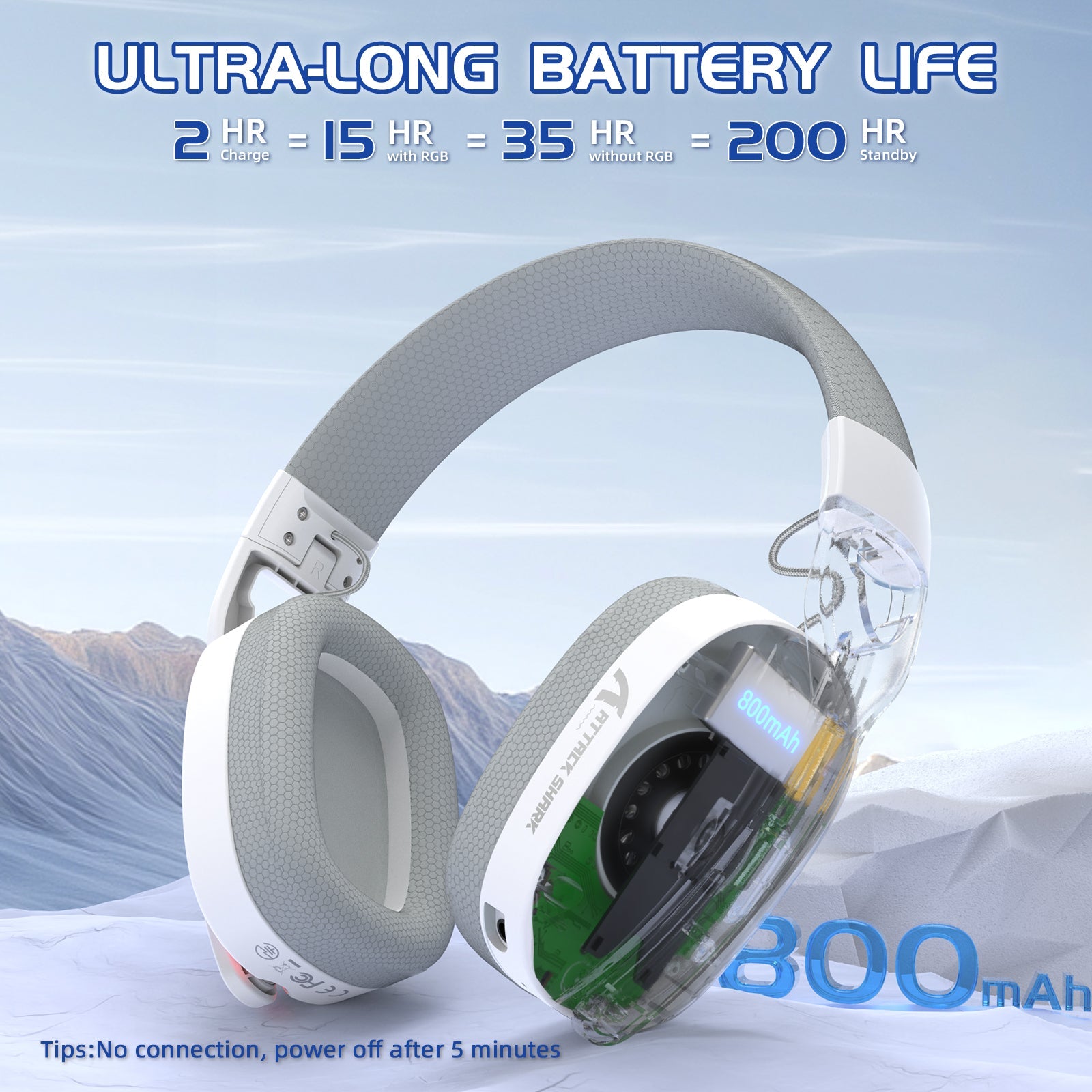 ATTACK SHARK L90 Foldable RGB Ultra-Light Tri-Mode Gaming Headset